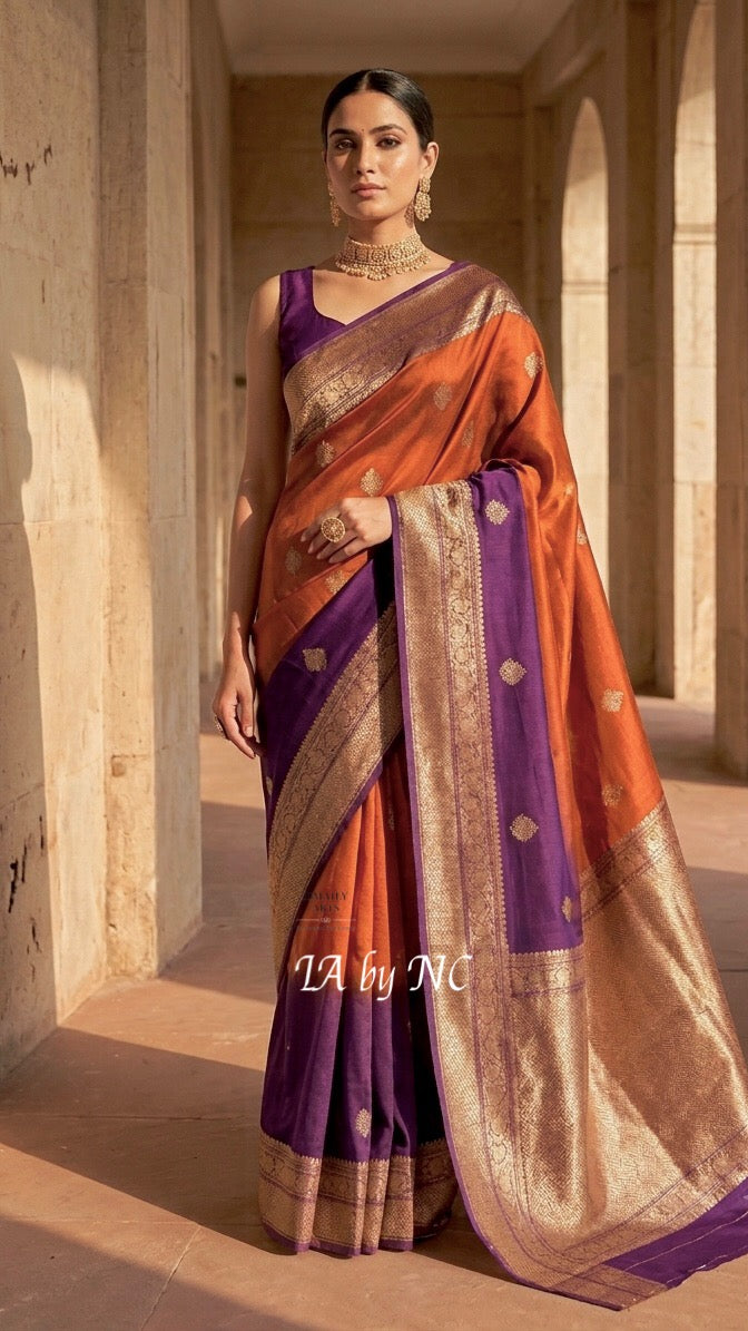 Lollipop Banarasi Pure Kora Silk Kadwa Saree