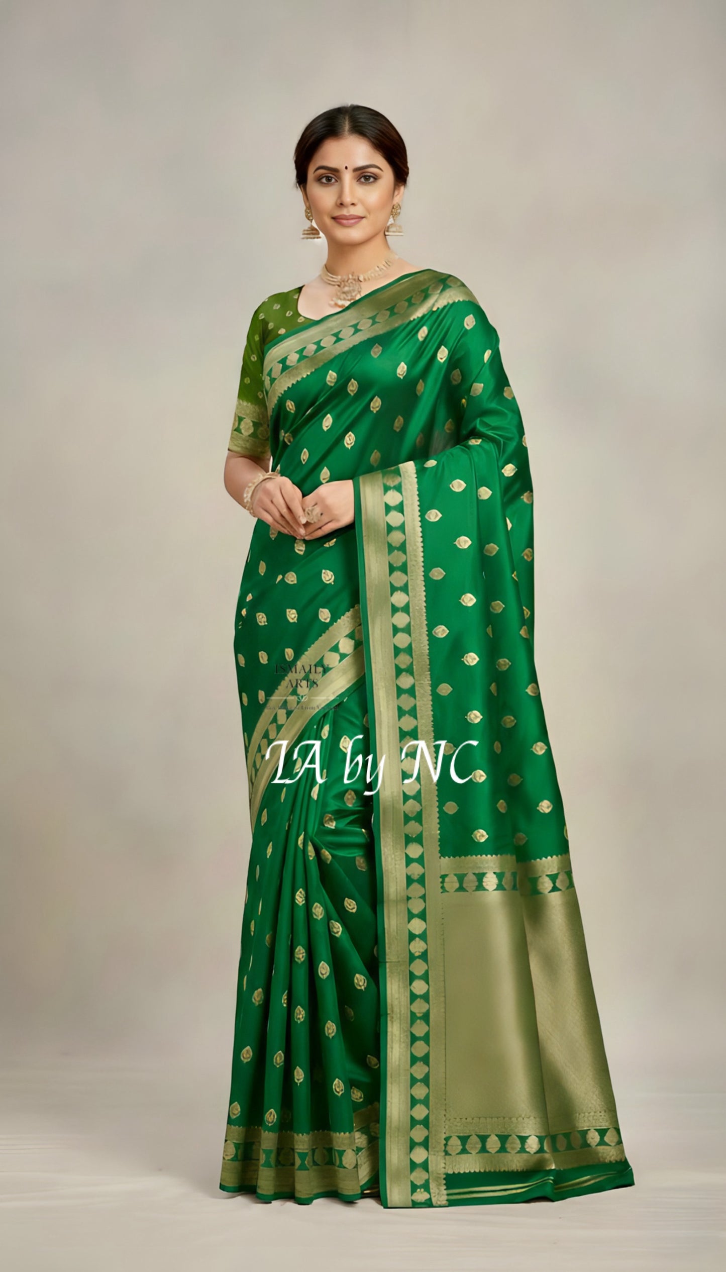 Forest Banarasi Mashru Katan Silk Saree