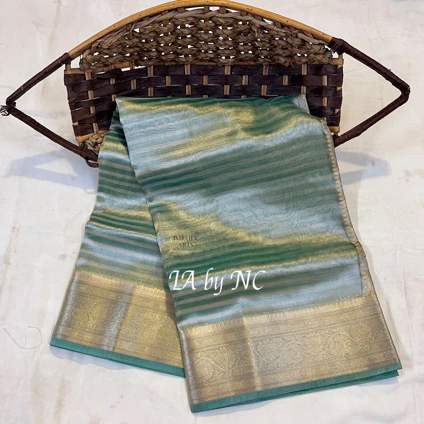 Pine Banarasi Pure Tissue Silk Saree
