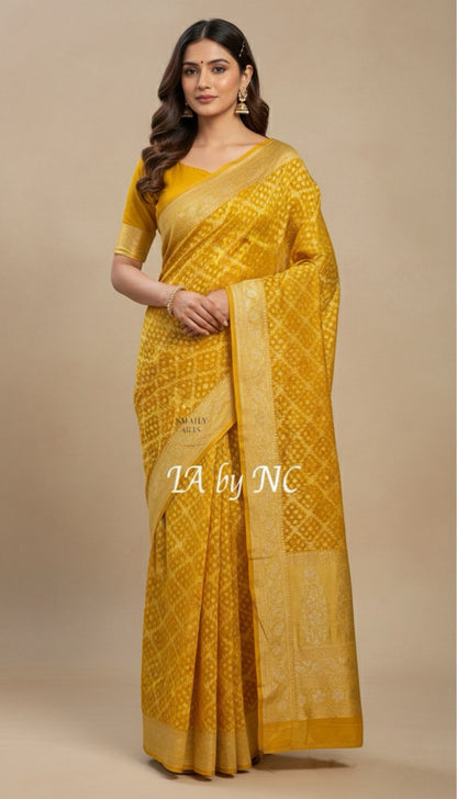 Tuscany Banarasi Pure Khaddi Georgette Saree