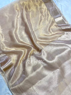 Malaika Arora Beige Banarasi Pure Tissue Silk Saree