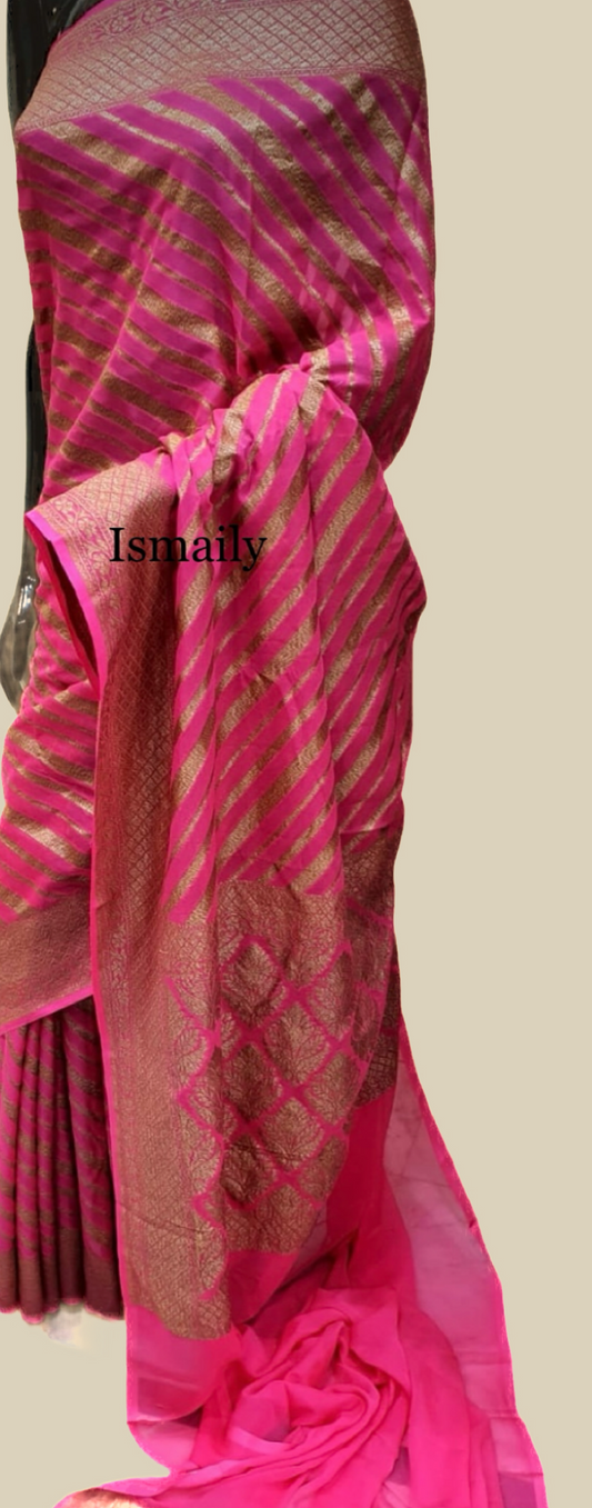 Ruby Banarasi Pure Khaddi Georgette Saree