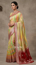 Maroon Banarasi Pure Khaddi Georgette Kadwa Saree