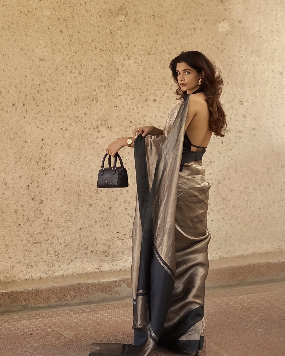 Black Banarasi Pure Tissue Silk Saree - Satin Border