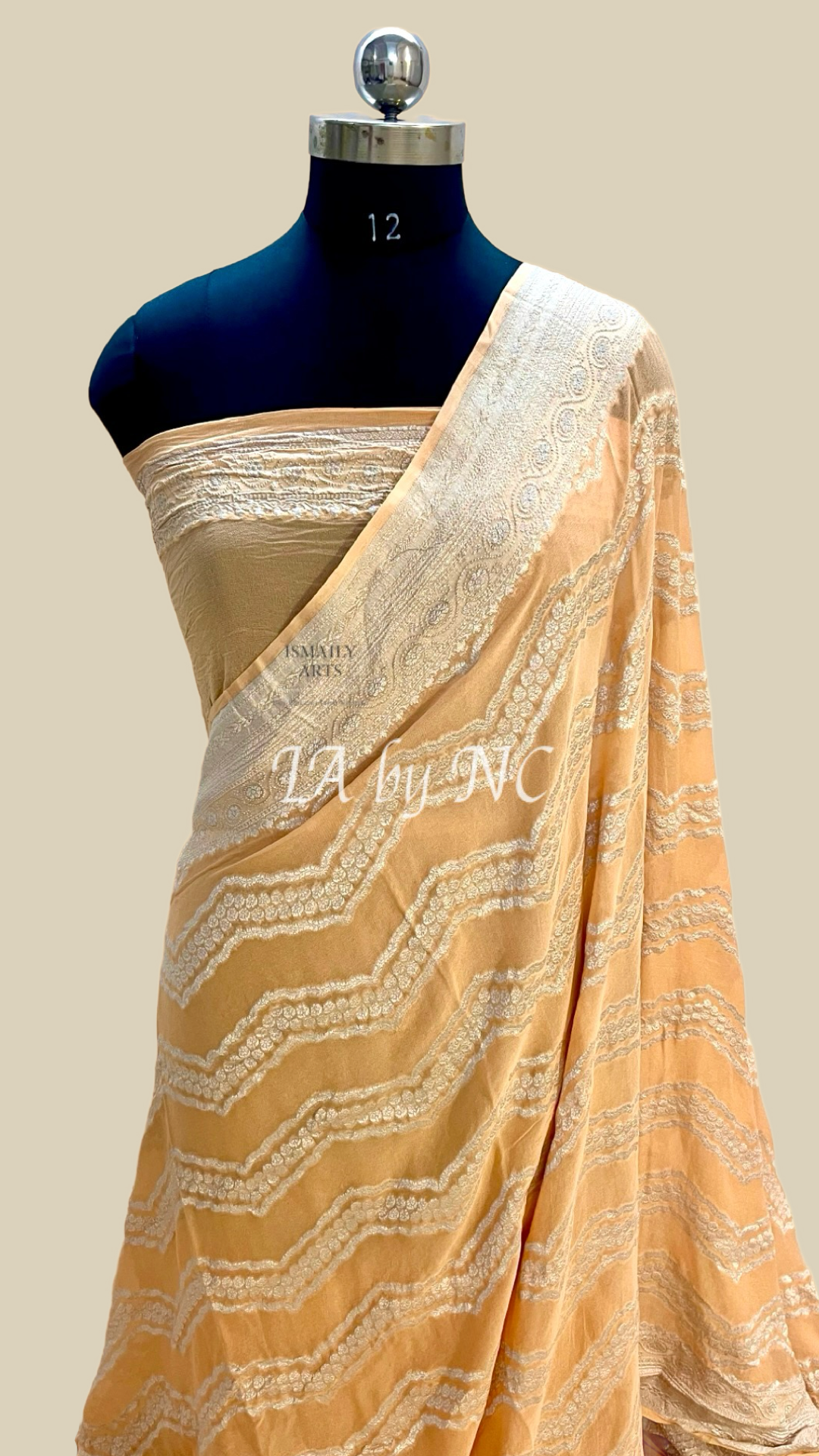 Tawny Banarasi Pure Khaddi Georgette Saree