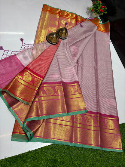 Banarasi Tissue Silk Stripes Saree