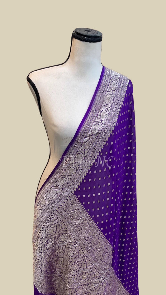 Grape Banarasi Pure Khaddi Georgette Dupatta