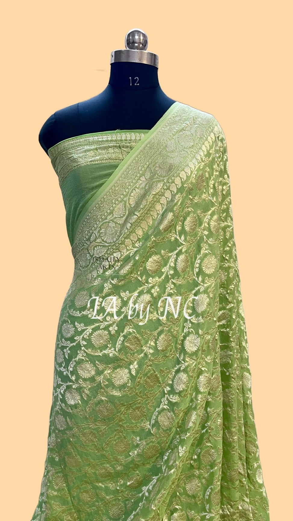 Iguana Banarasi Pure Khaddi Georgette Saree