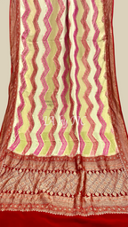 Crimson Banarasi Pure Khaddi Georgette Saree