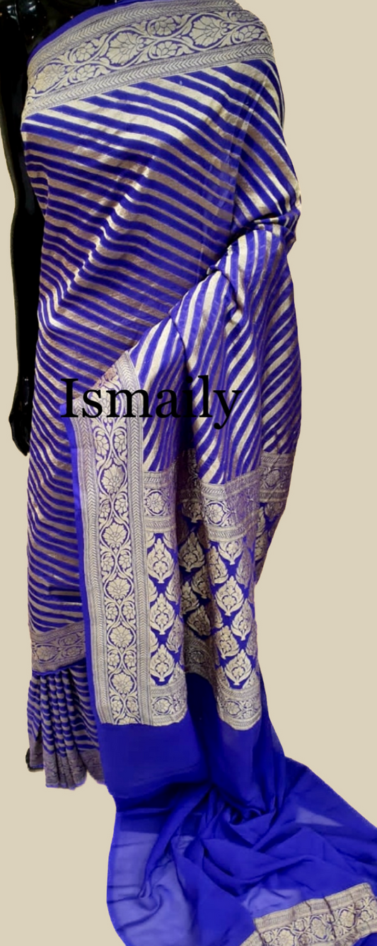Grape Banarasi Pure Khaddi Georgette Saree