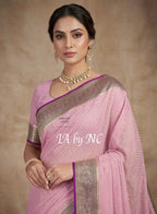 Byzantine Banarasi Pure Khaddi Georgette Saree