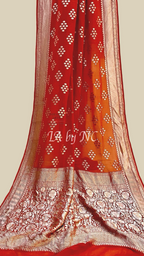 Scarlet Banarasi Pure Khaddi Georgette Saree