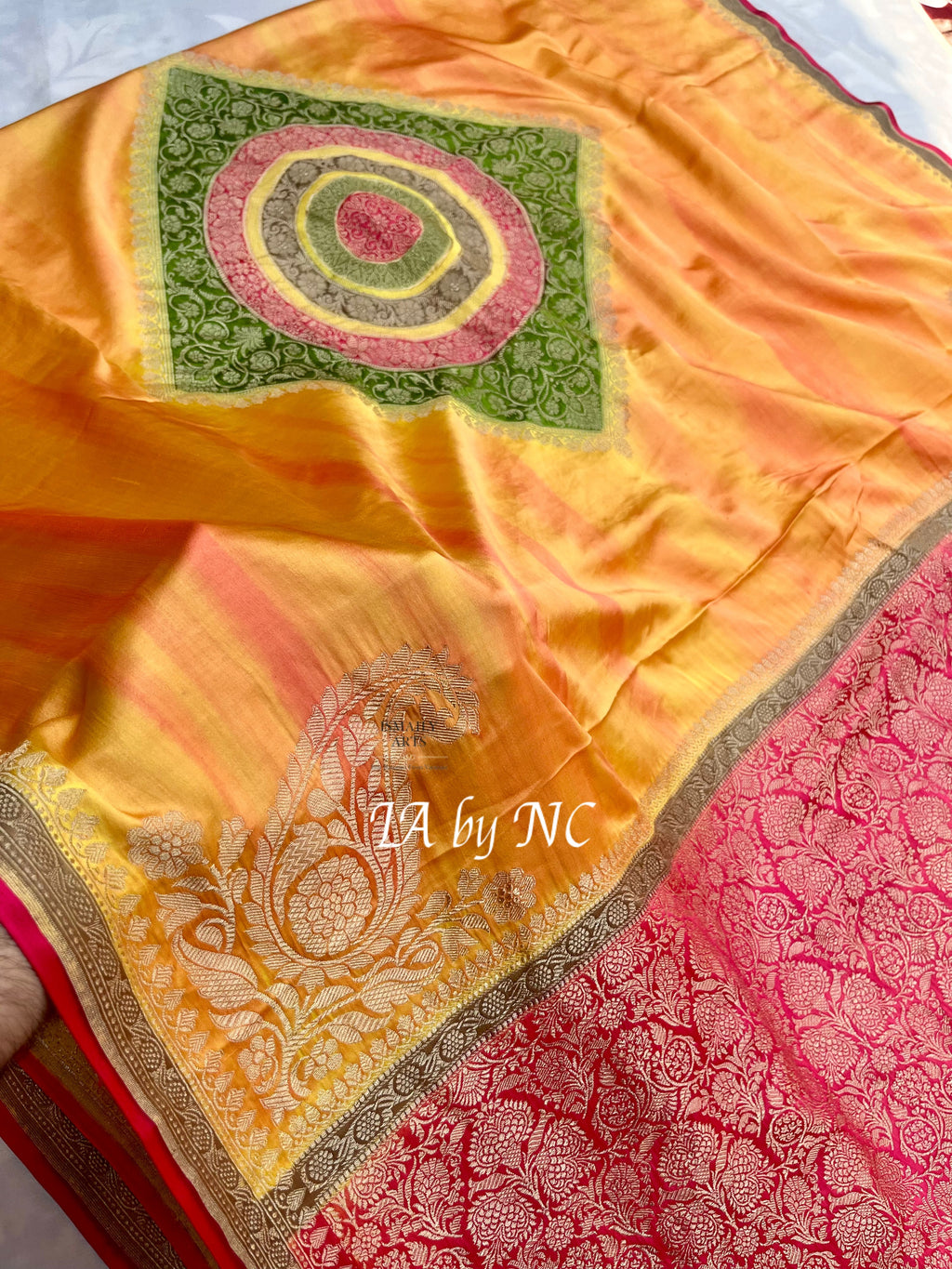Tuscany Banarasi Pure Katan Mashru Silk Saree