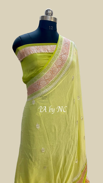 Laguna Banarasi Pure Khaddi Georgette Kadwa Saree