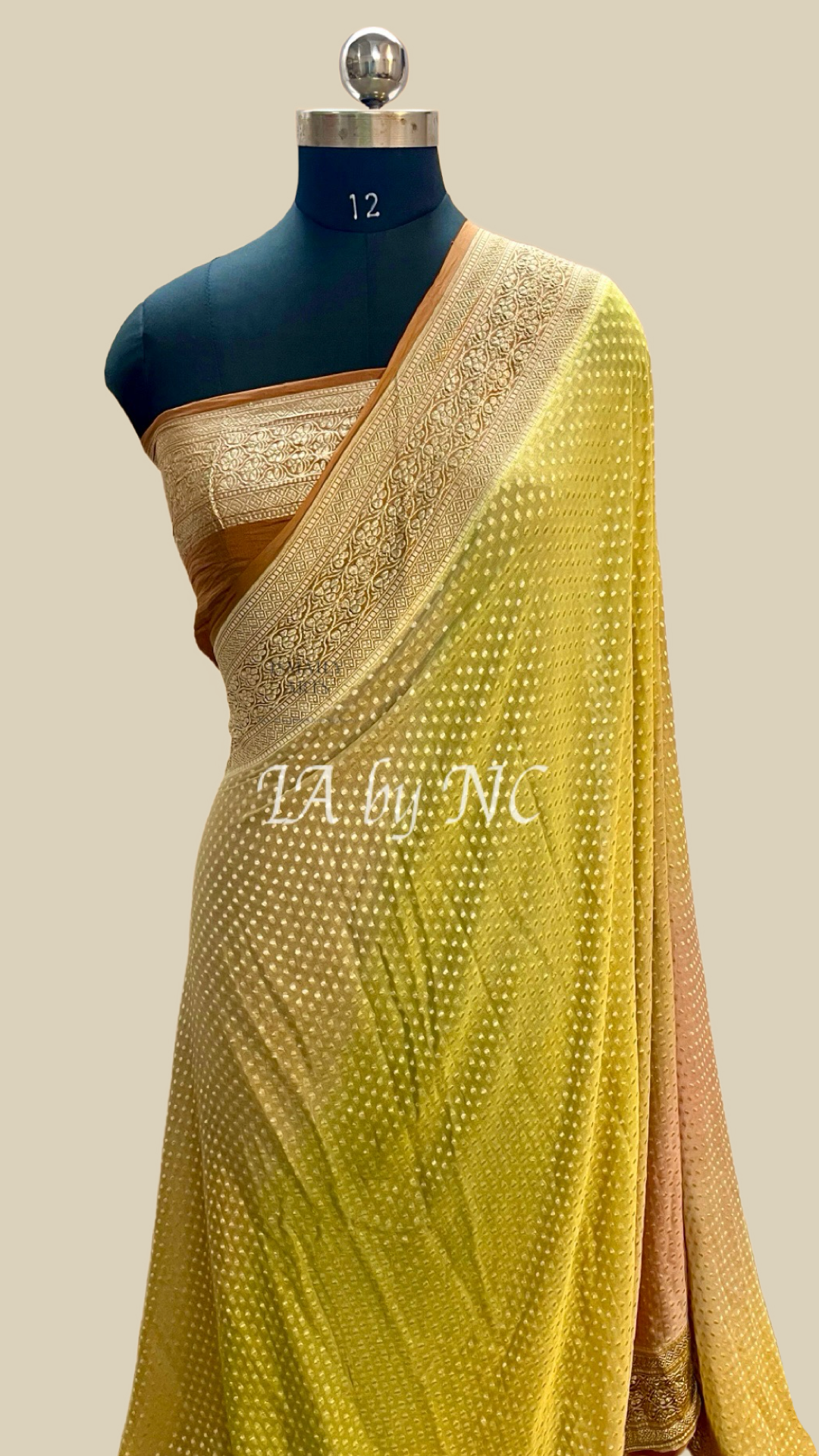 Tawny Banarasi Pure Khaddi Georgette Saree