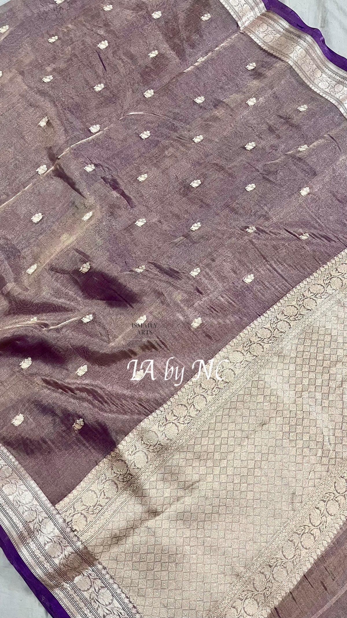 Mauve Banarasi Pure Tissue Silk Sona Rupa Kadwa Saree