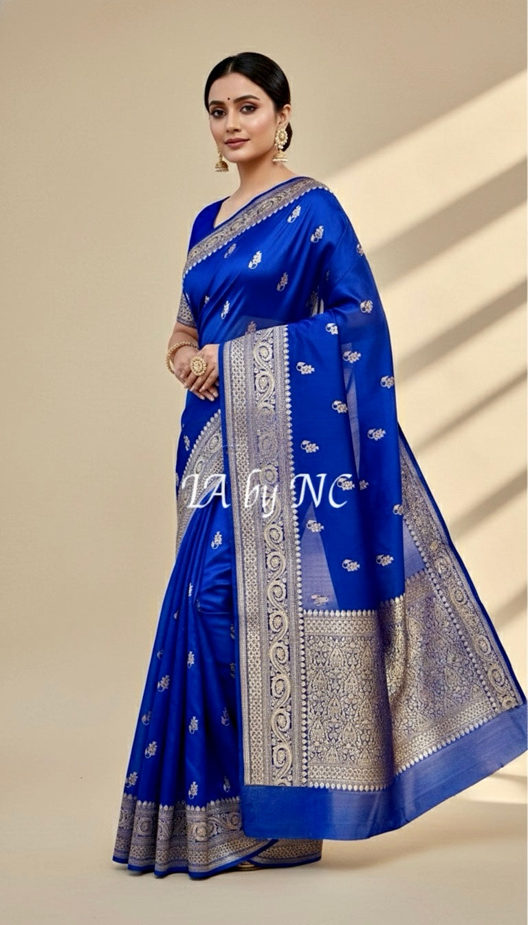 Royal Banarasi Pure Katan Silk Raw Mango Kadwa Saree