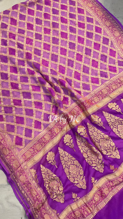 Mulberry Banarasi Pure Khaddi Georgette Saree