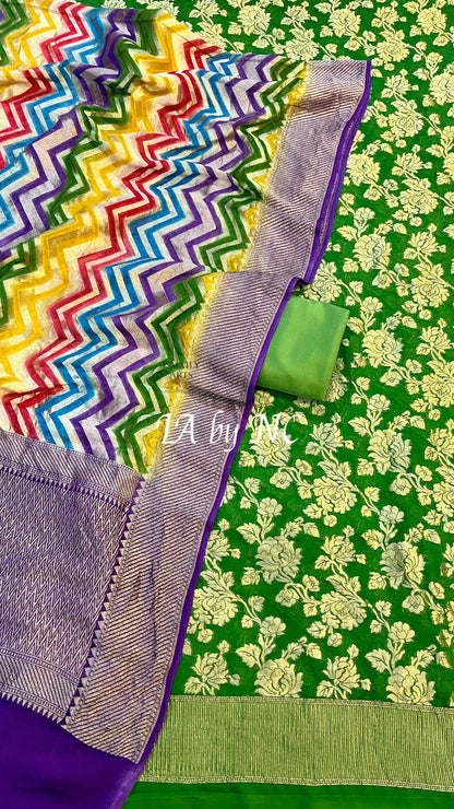 Kelly Banarasi Pure Khaddi Georgette Dress materials