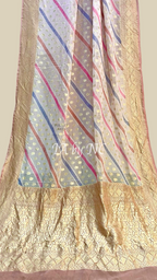Smoky Salmon Banarasi Pure Khaddi Georgette Saree