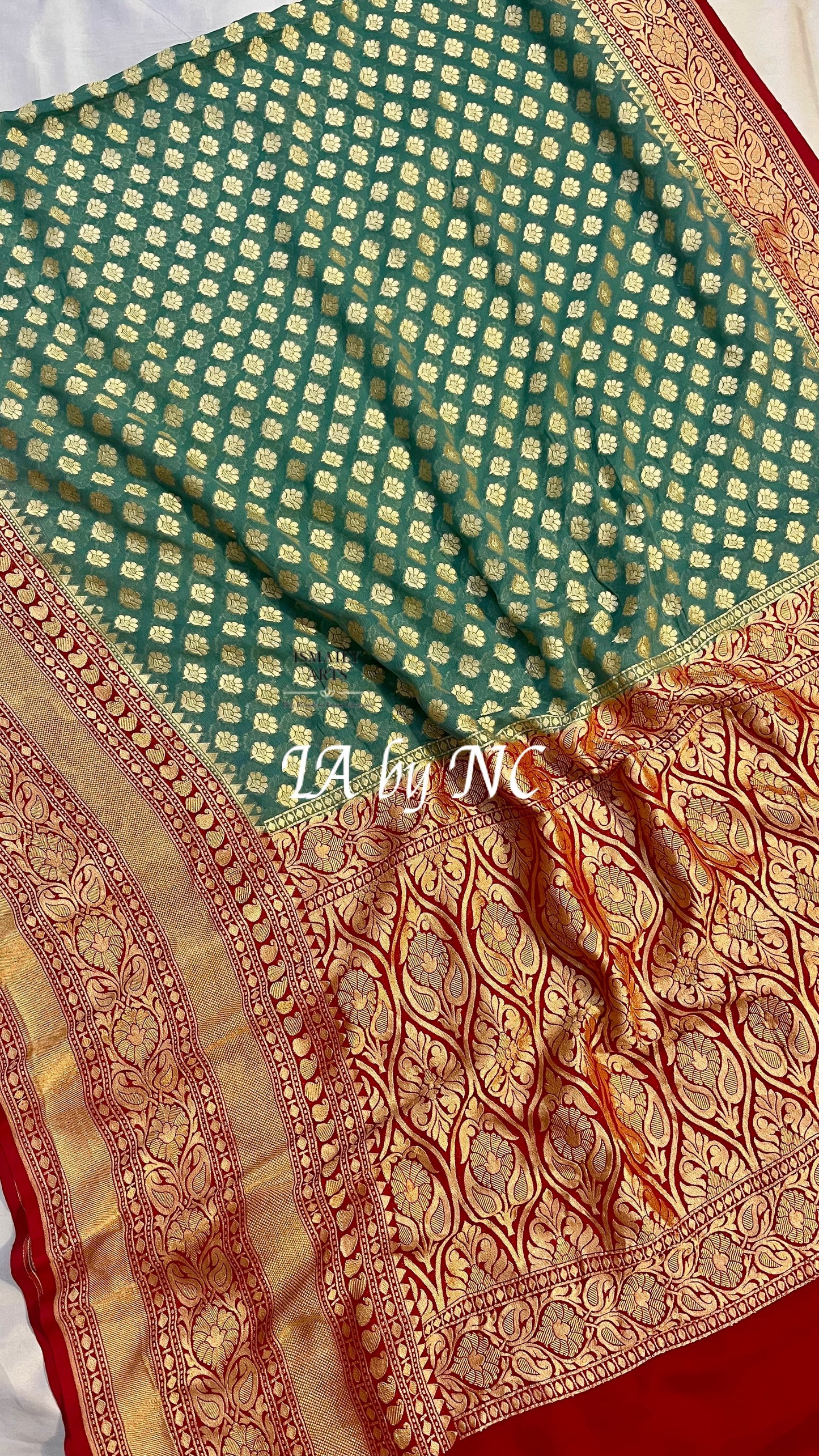 Sage Banarasi Pure Khaddi Georgette Saree