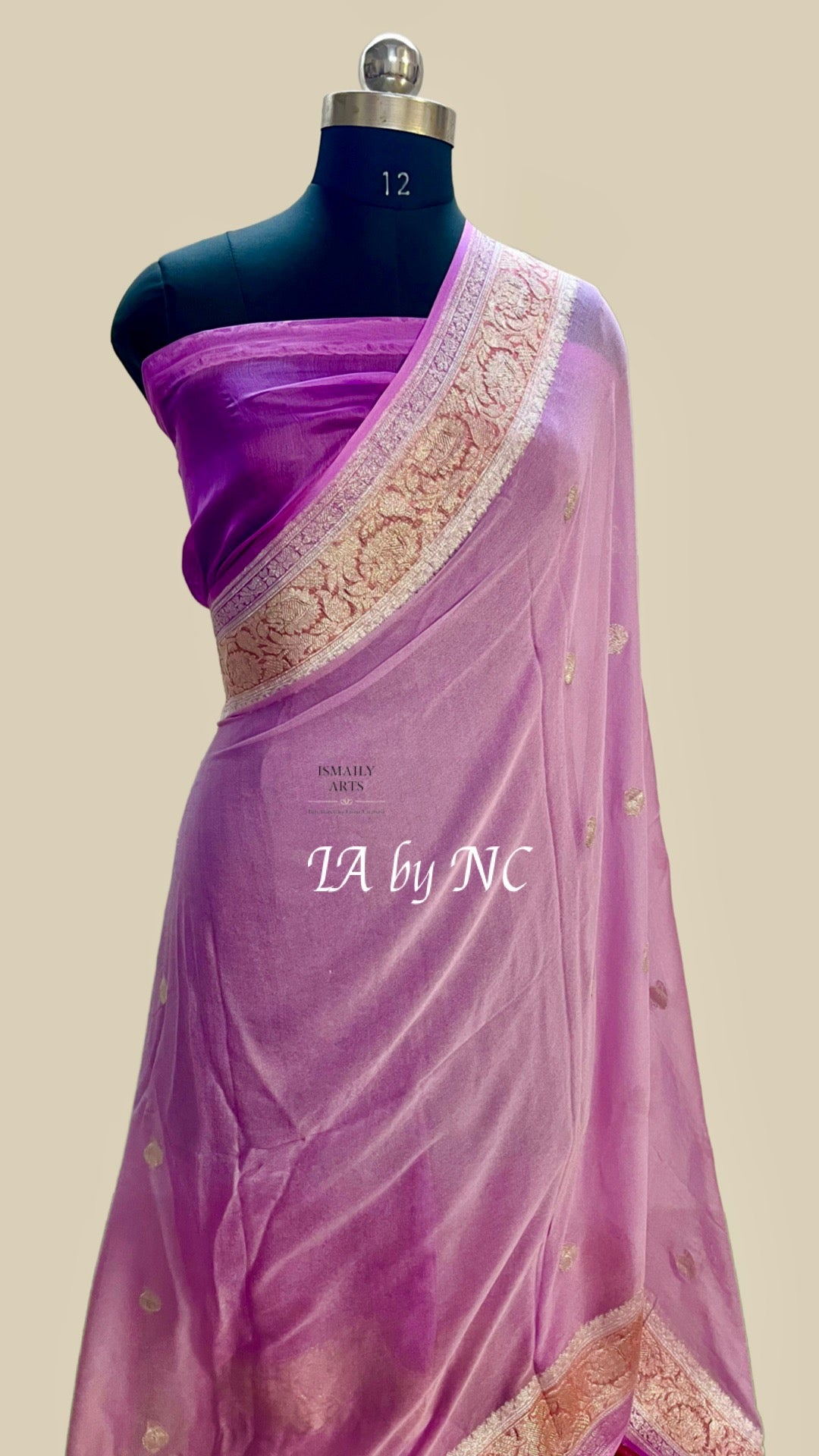 Orchid Banarasi Pure Khaddi Georgette Kadwa Saree