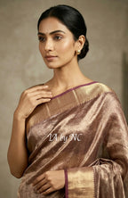 Bronze Banarasi Pure Tissue Silk Saree