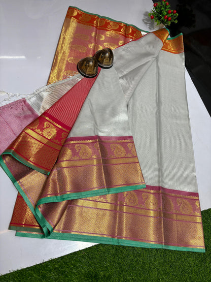 Banarasi Tissue Silk Stripes Saree