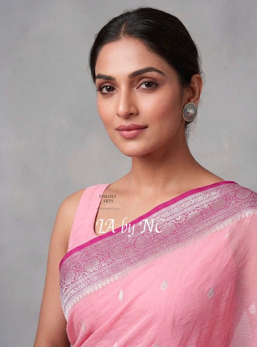 Punch Banarasi Pure Khaddi Georgette Kadwa Saree