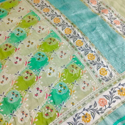 Banarasi Pure Khaddi Tussar  Georgette Paithani Saree