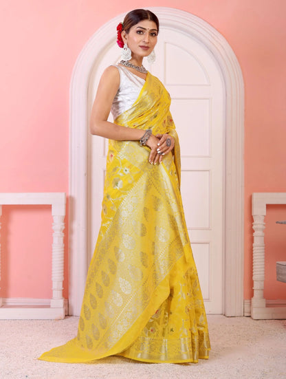 Banarasi Blend Khaddi Georgette Meena Saree