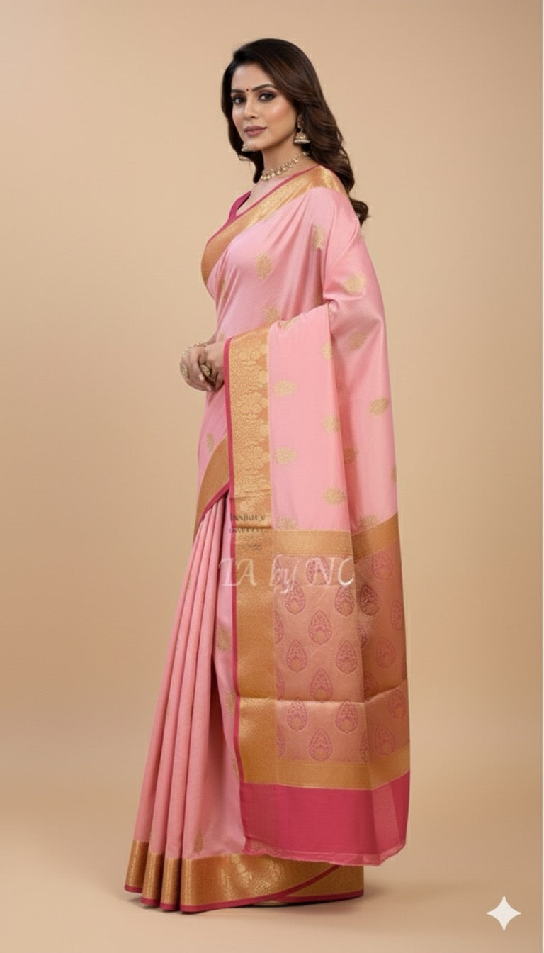 Punch Banarasi Pure Katan Silk Raw Mango Saree