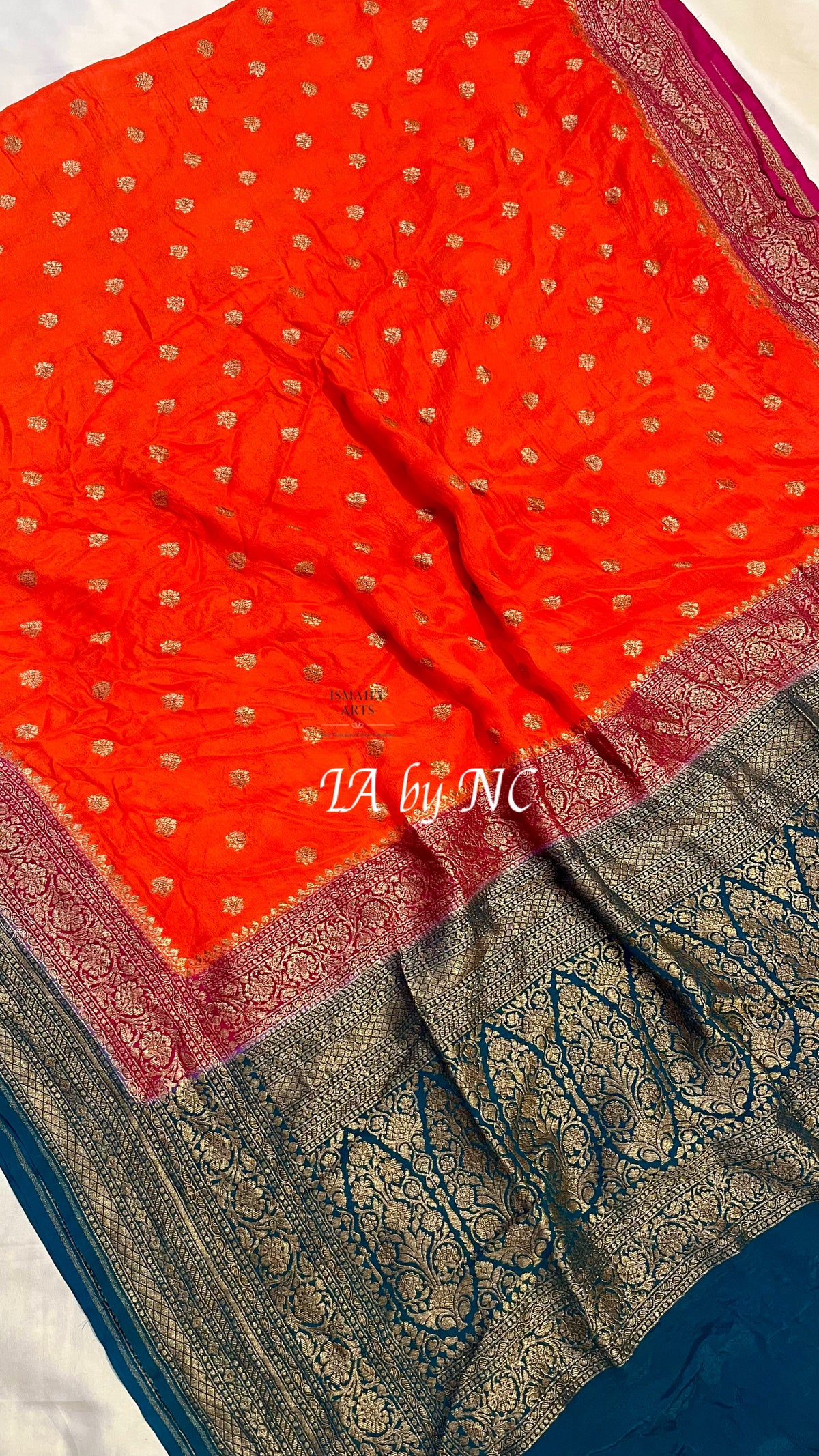 Scarlet Banarasi Pure Khaddi Georgette Crepe Saree