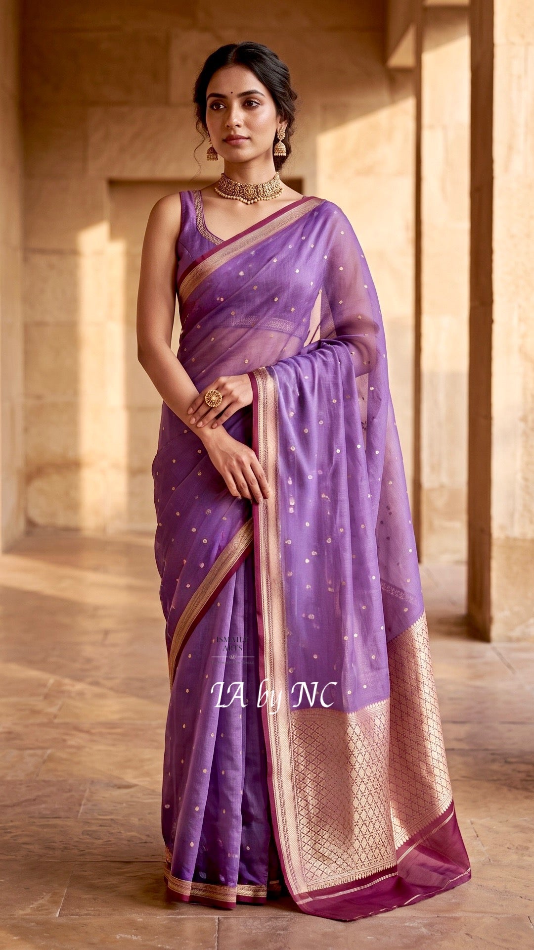 Amethyst Banarasi Pure Kora Silk Kadwa Saree
