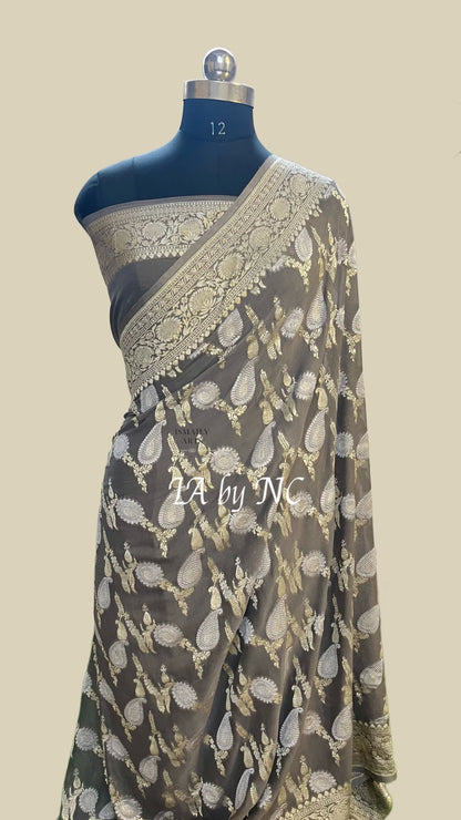 Ash Banarasi Pure Khaddi Georgette Saree