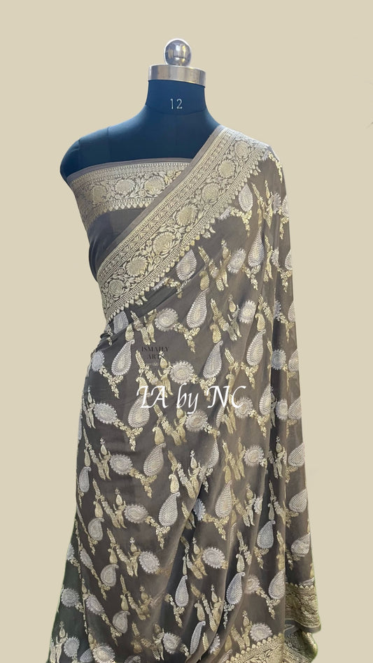 Ash Banarasi Pure Khaddi Georgette Saree