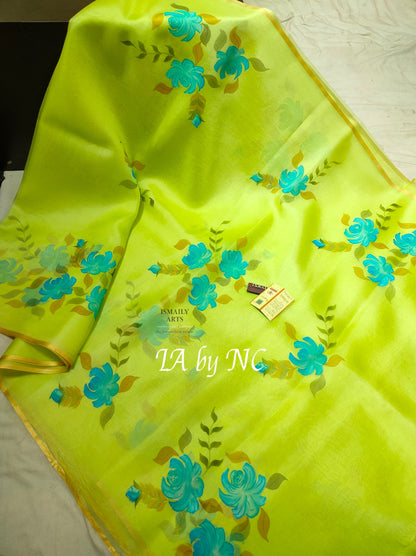 Pear Banarasi Pure Kora Organza Saree