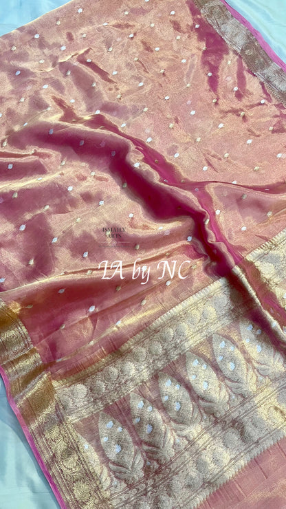 French Banarasi Pure Tissue Silk Sona Rupa Kadwa Saree