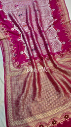 Rani Banarasi Pure Khaddi Tussar Georgette Designer Saree