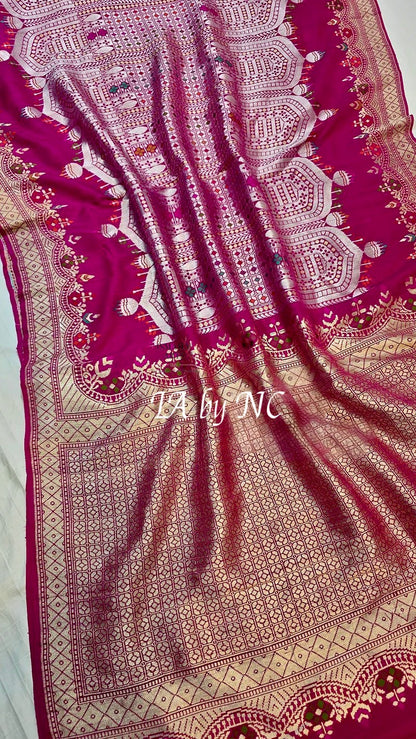 Rani Banarasi Pure Khaddi Tussar Georgette Designer Saree