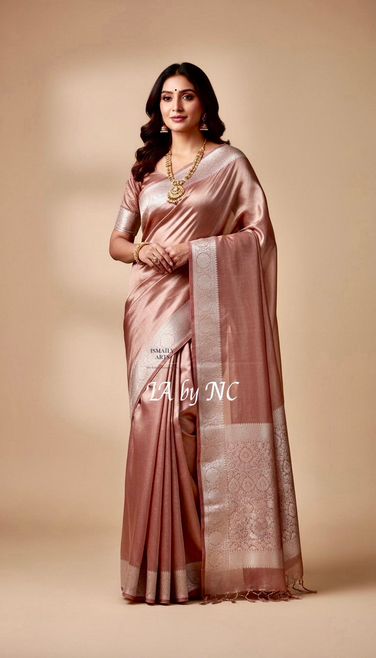 Burgundy Banarasi Pure Tissue Silk Saree