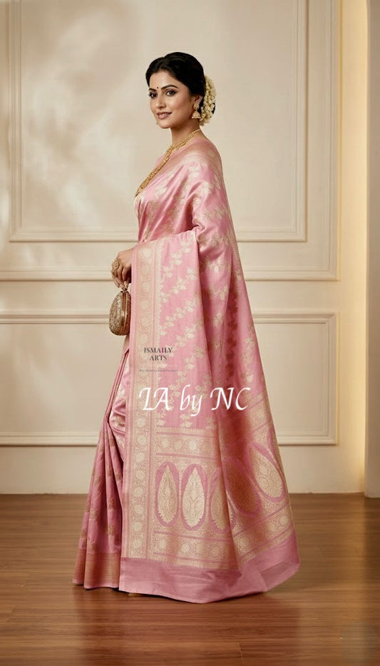 Flamingo Banarasi Mashru Katan Silk Saree