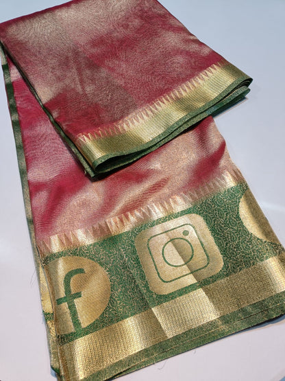 Banarasi Tissue Silk Social Media Saree