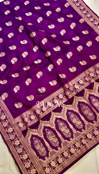 Lollipop Banarasi Mashru Katan Silk Saree