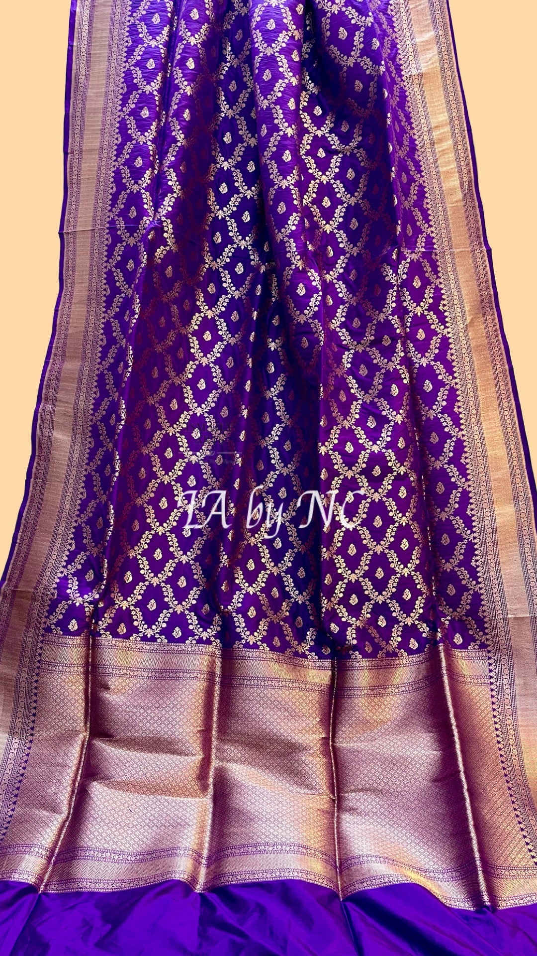 Grape Banarasi Pure Katan Silk Pattu Saree