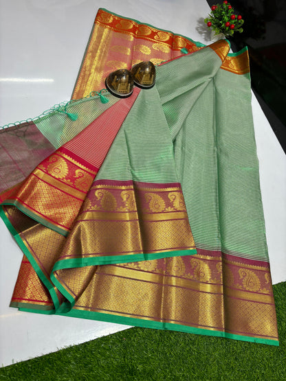 Banarasi Tissue Silk Stripes Saree