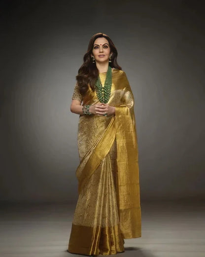 Nita Ambani inspired Banarasi Blend Tissue Brocade Saree