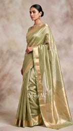 Moss Banarasi Pure Tissue Silk Saree
