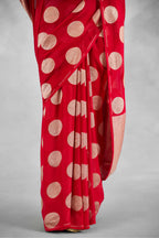 Crimson Banarasi Pure Khaddi Georgette Saree
