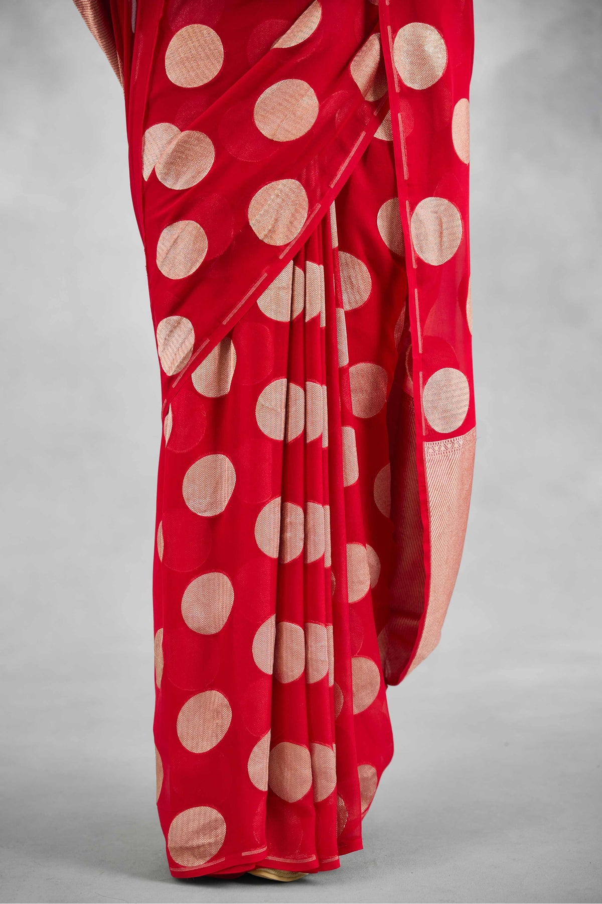 Crimson Banarasi Pure Khaddi Georgette Saree